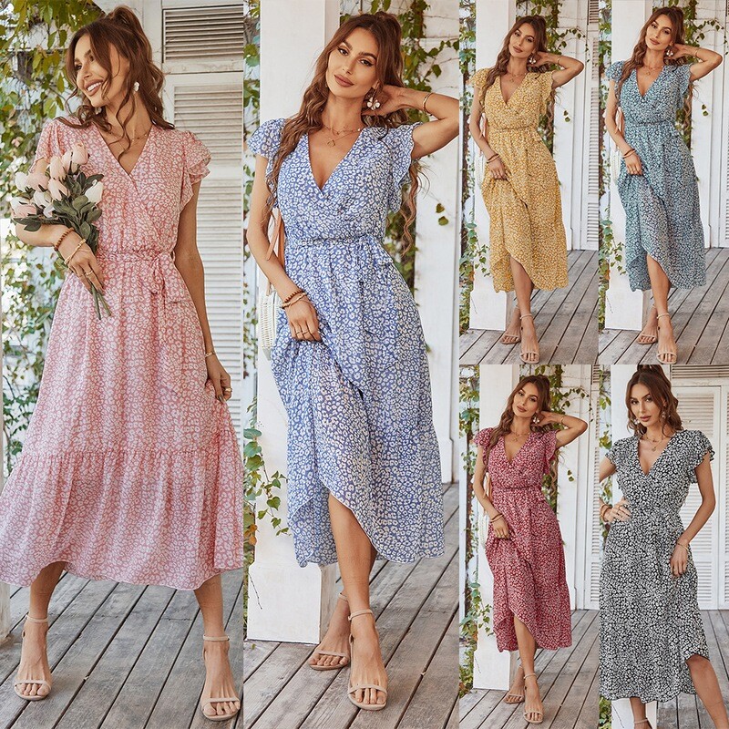 Sexy Elegant Dress  Spring And Summer Printed Casual Holiday Skirt