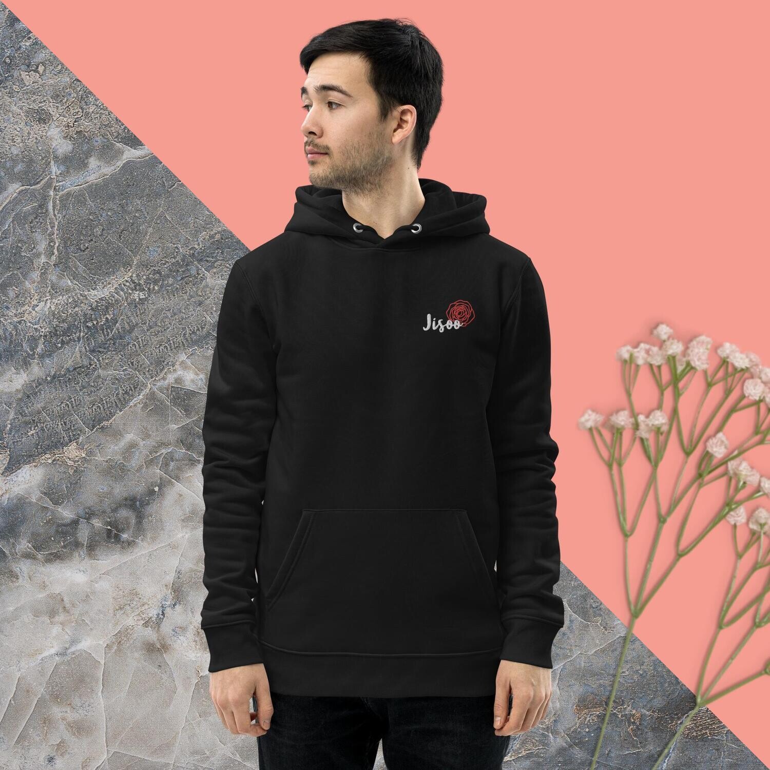Unisex Eco Jisoo Flower Embroidered Hoodie
