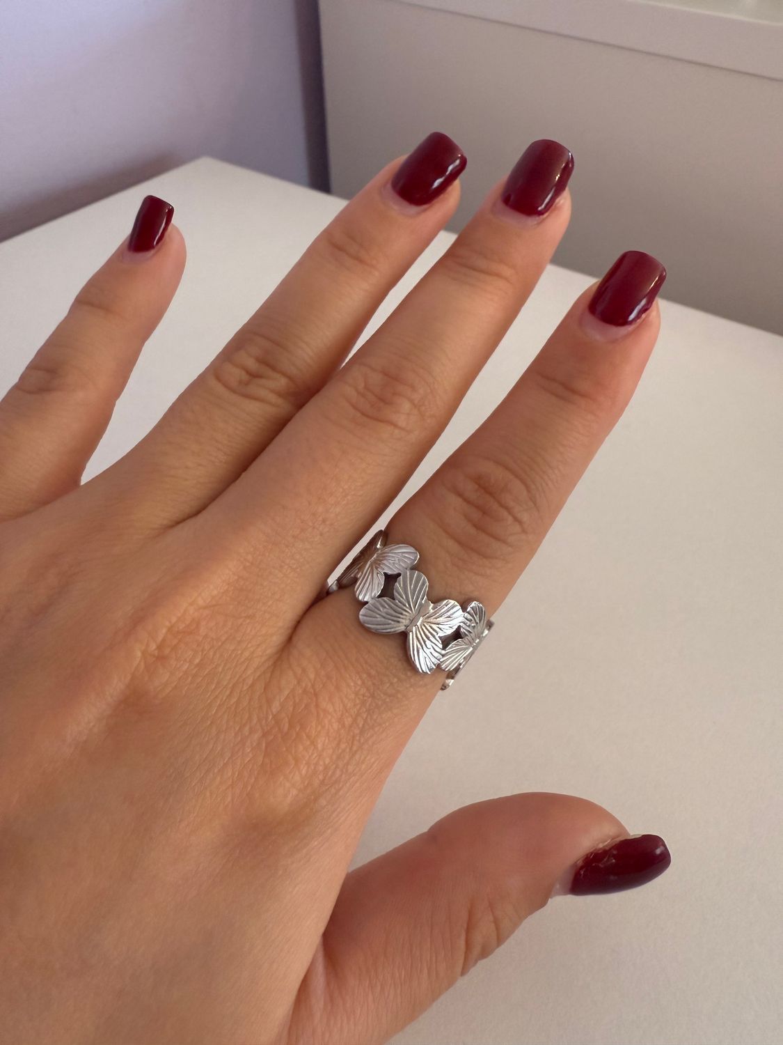 Butterfly silver ring