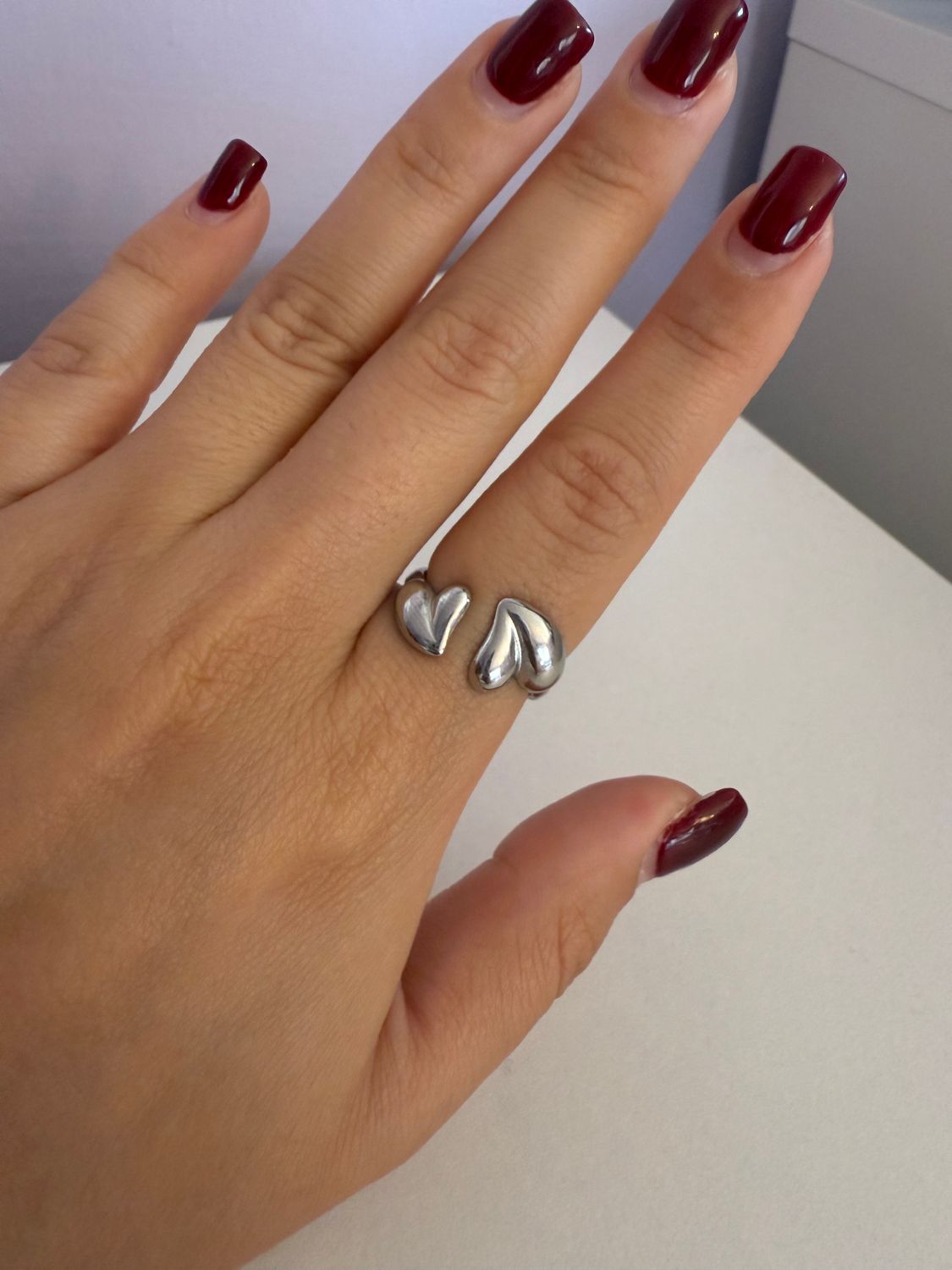 Silver heart ring