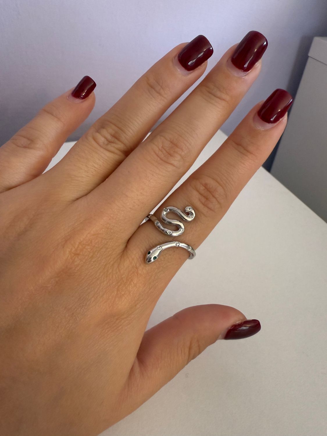 Snake silver ring