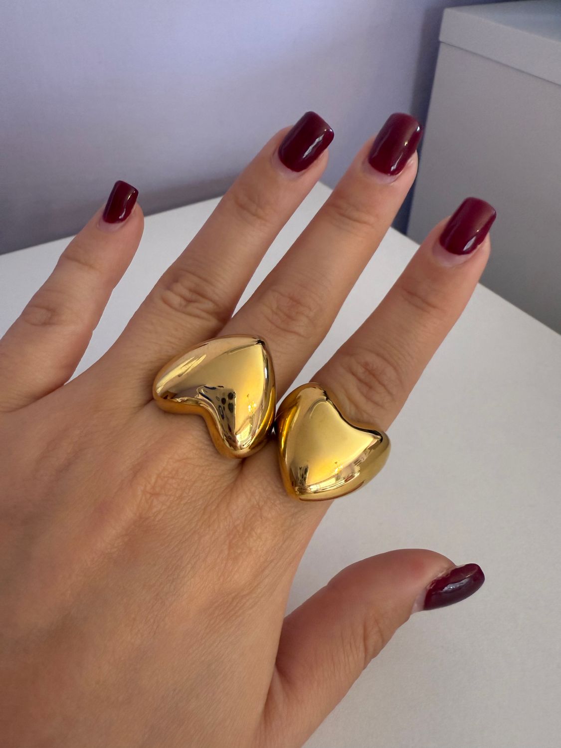 Heart gold ring