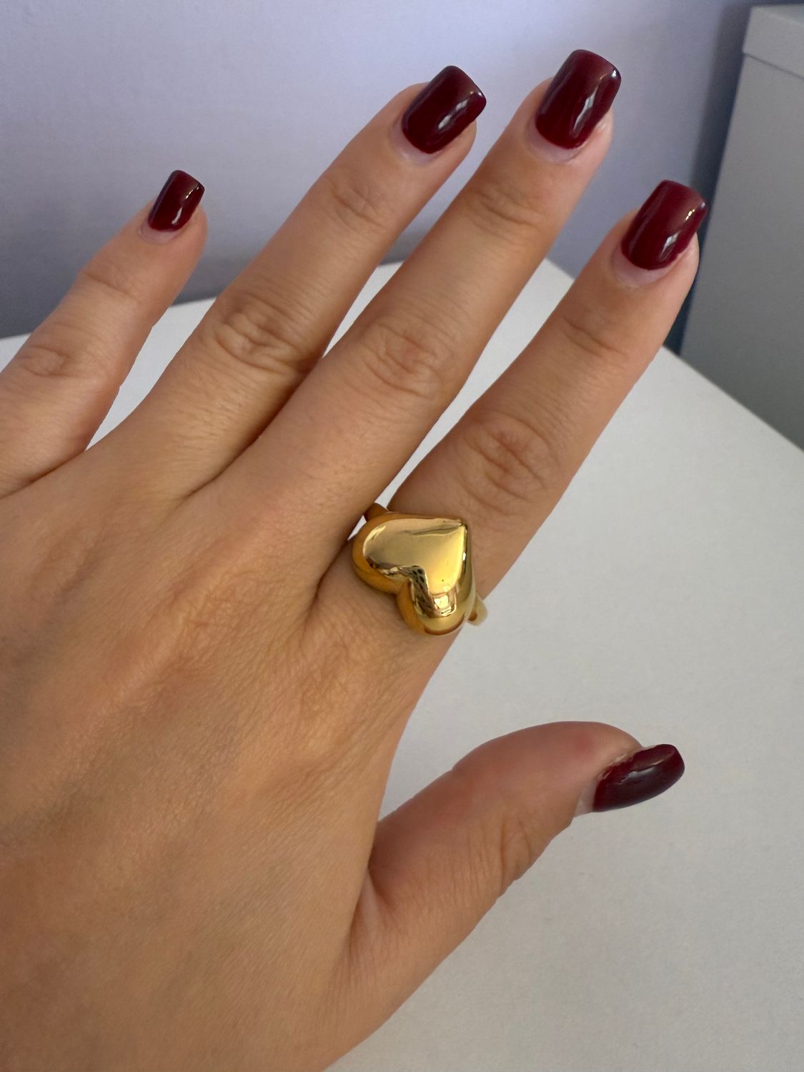 Heart gold ring size 8