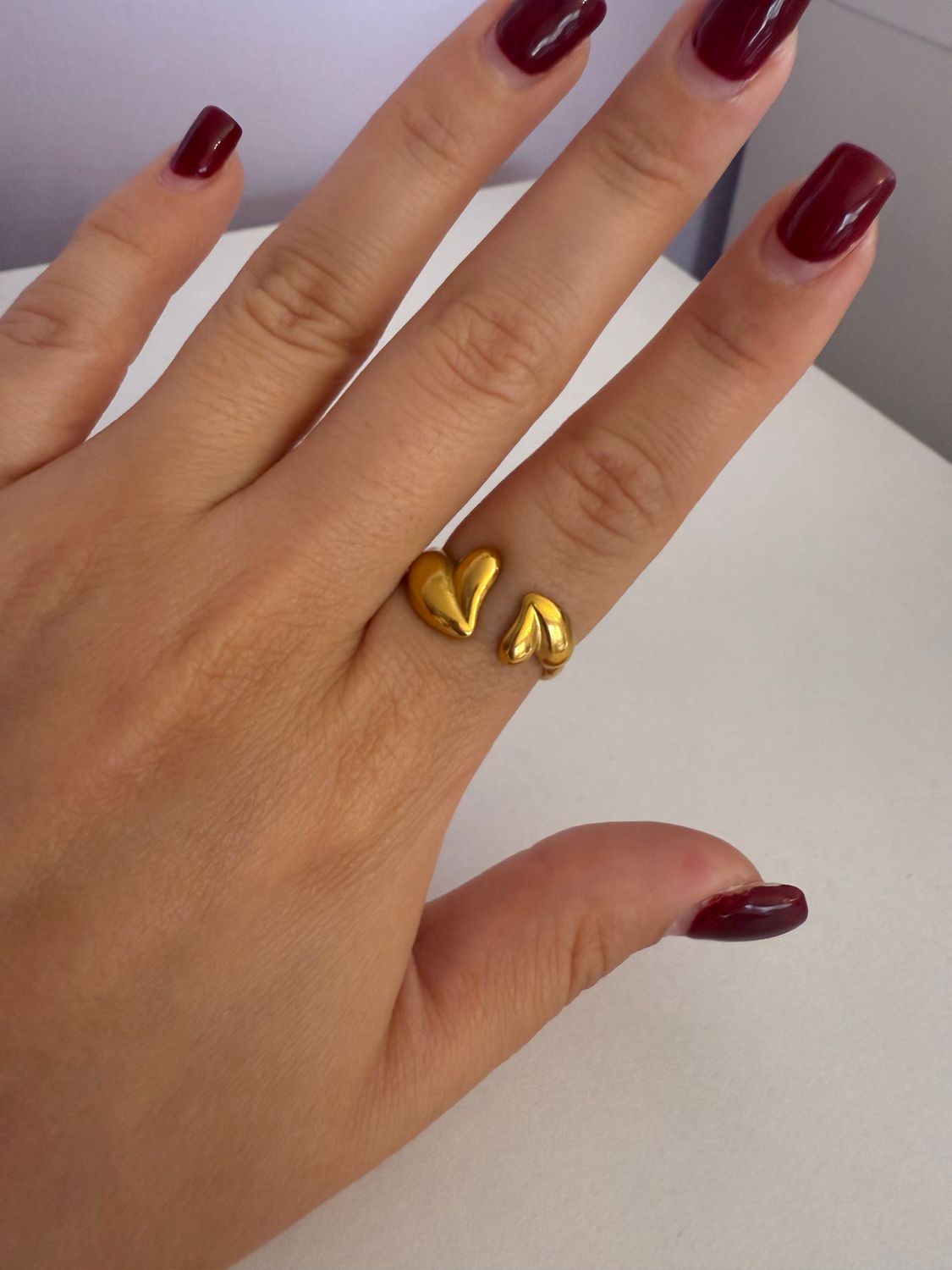 Heart gold ring
