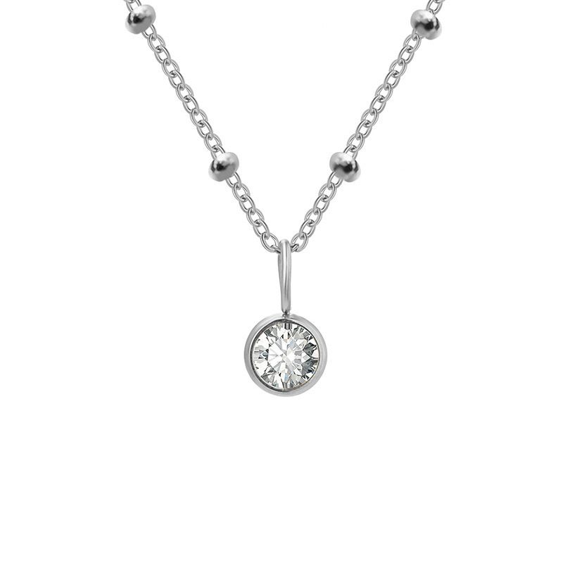 Clear Dimond silver necklace