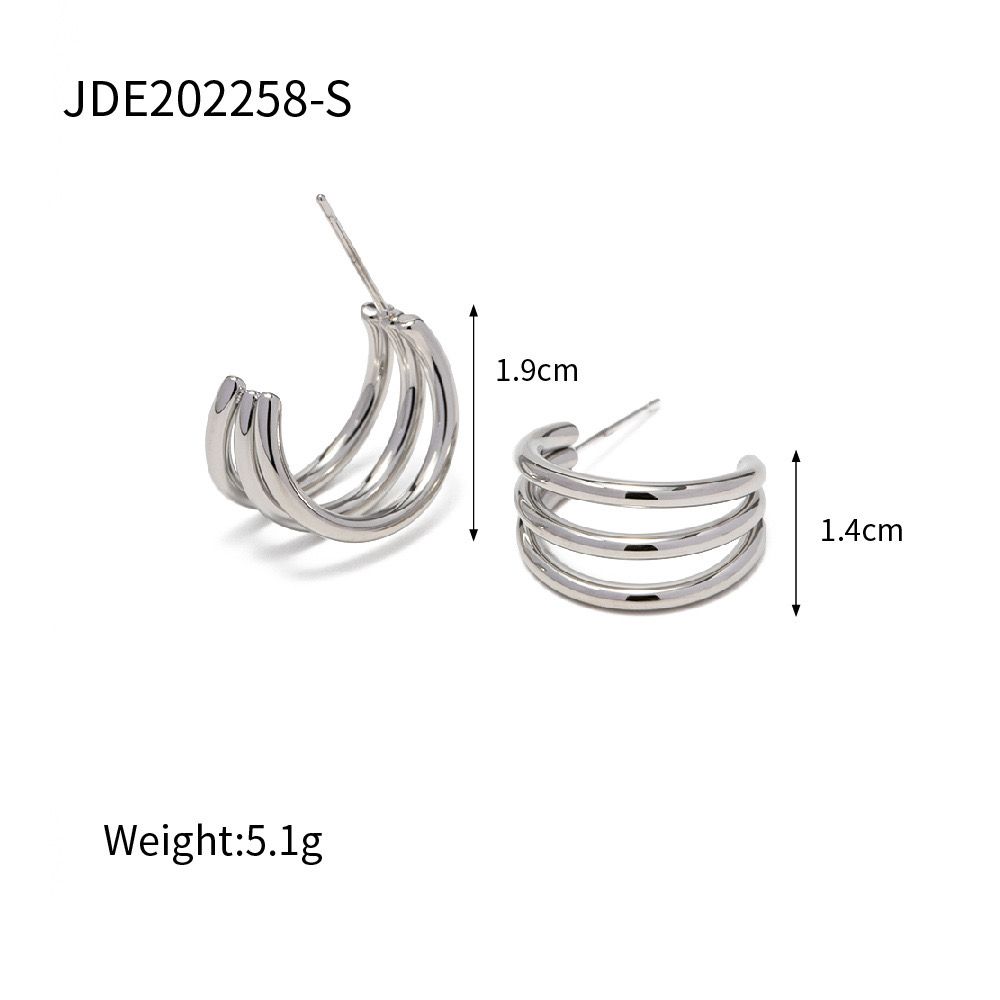 Triple hoops silver