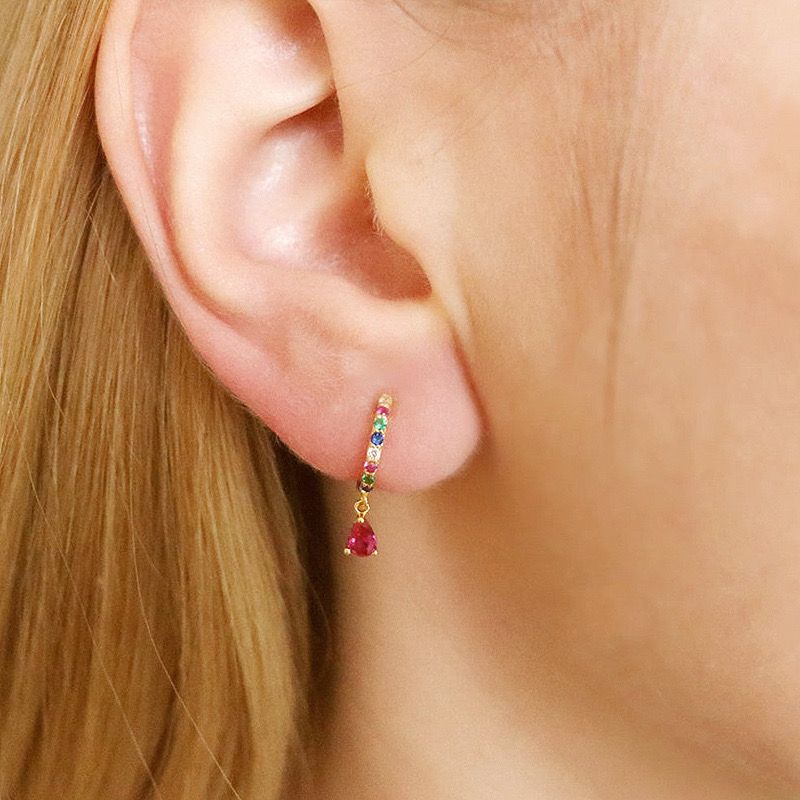 Drops gold earrings
