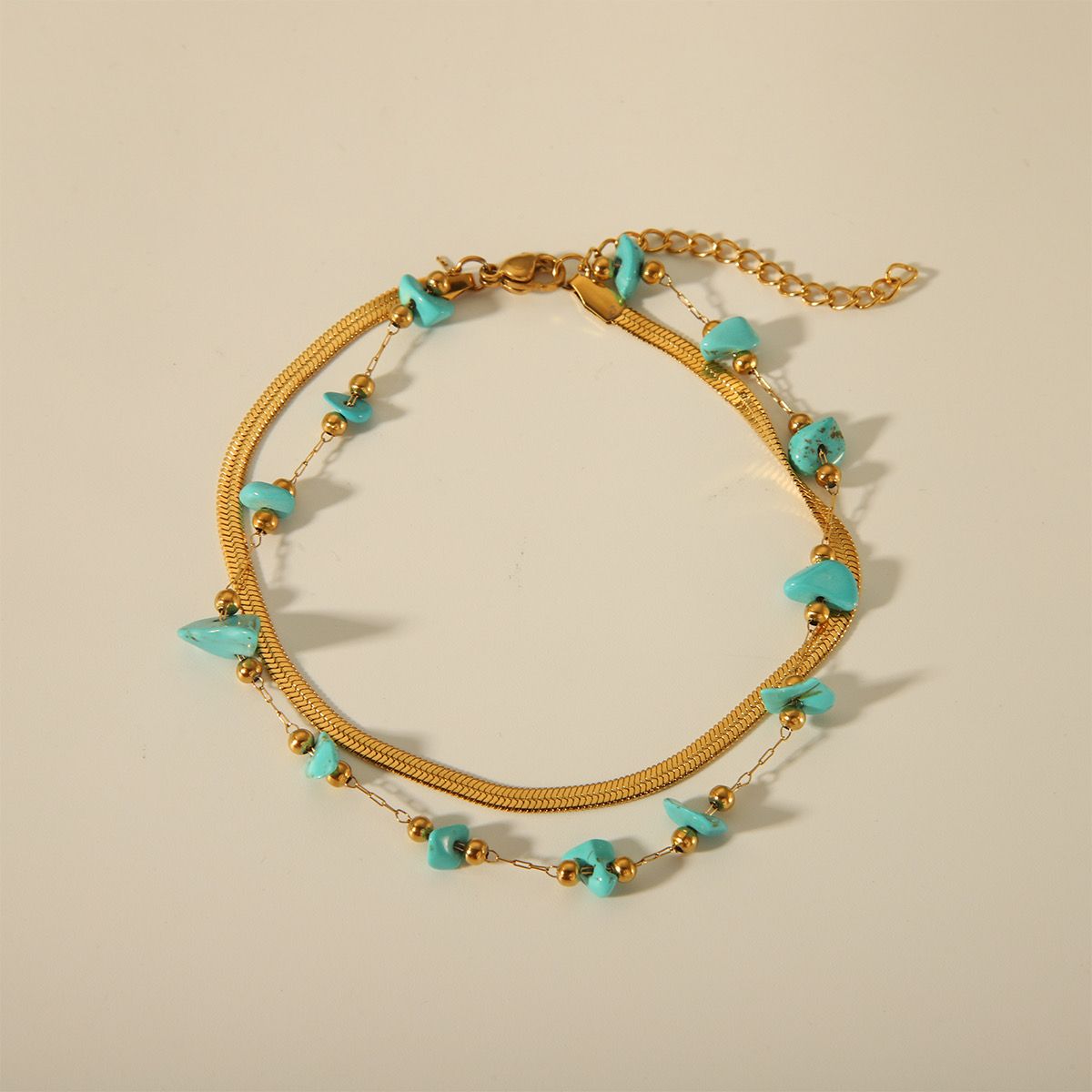 gold double anklet