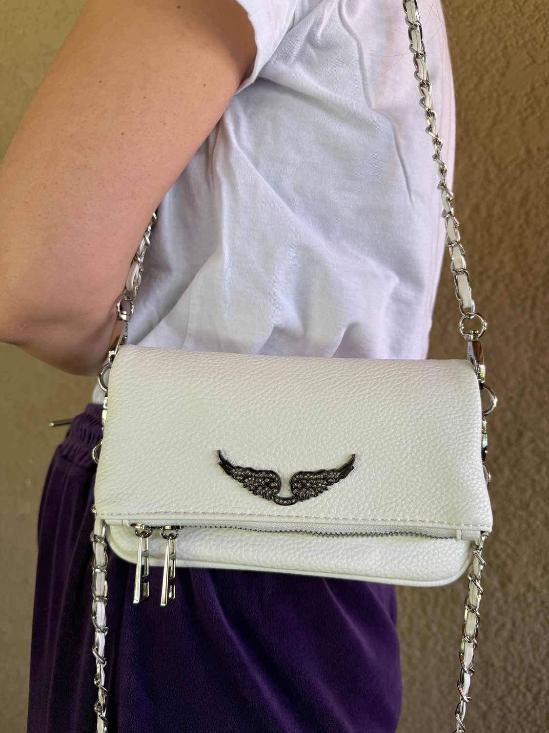 Mini white zadig bag