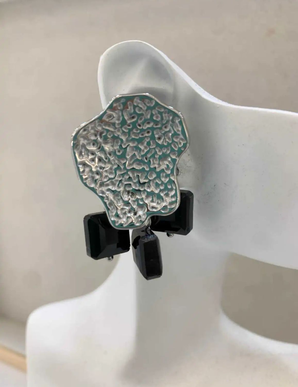 Boho silver earrings