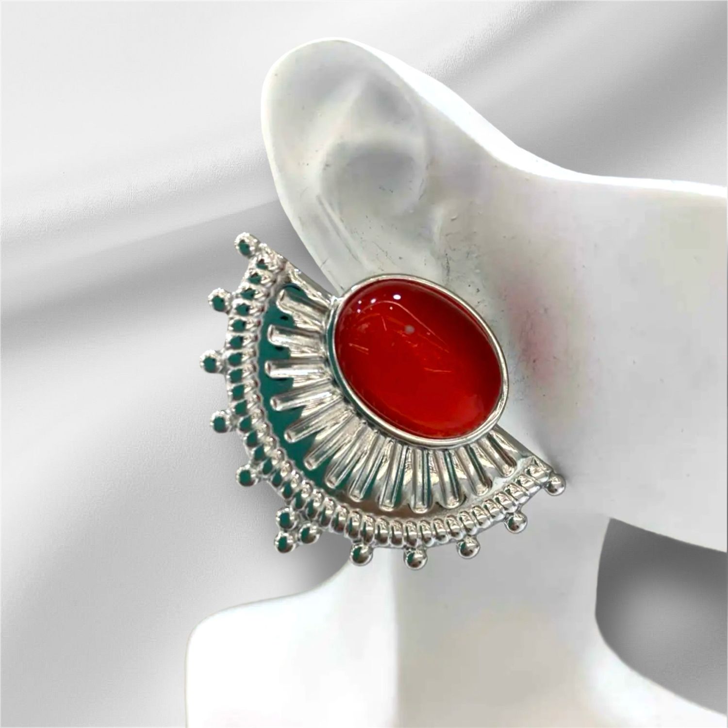 Boho silver earrings