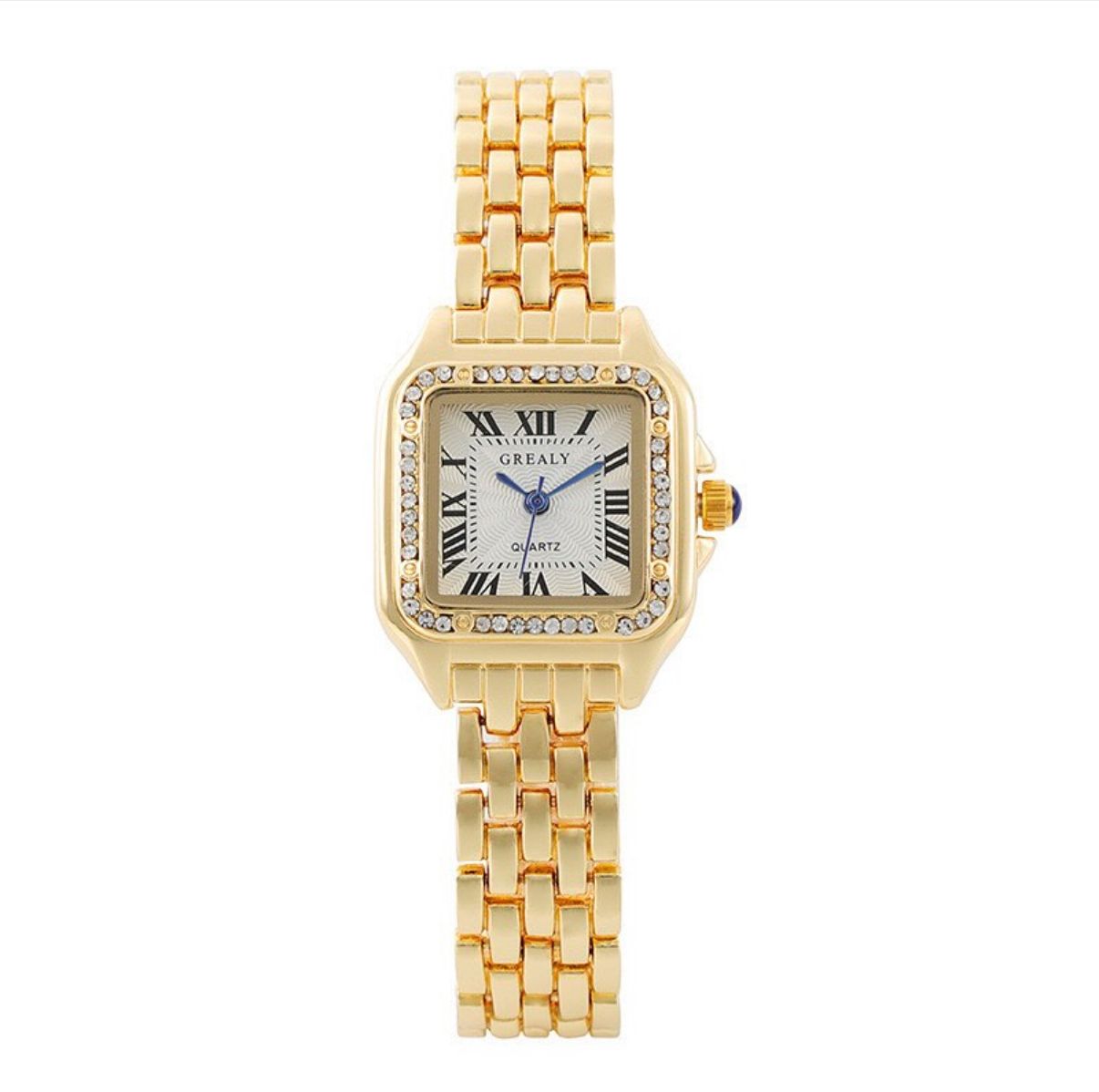 Old money fashion gold watch with zircon