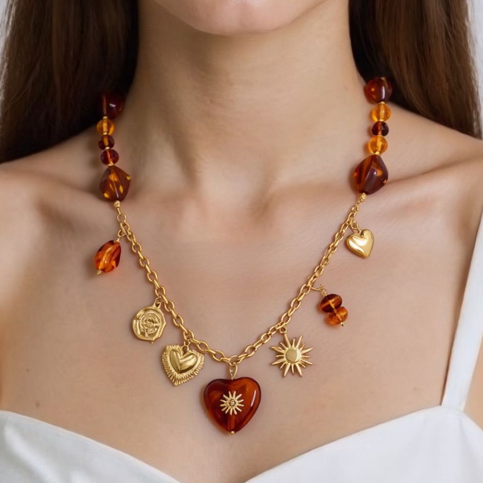 Charm gold necklace