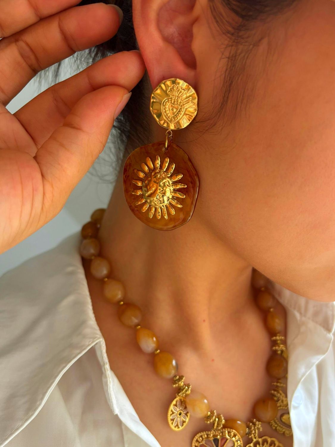 Gold earrings