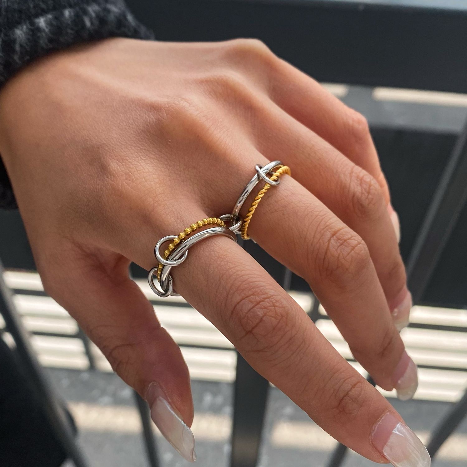Classy silver &amp; gold ring