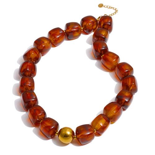 Gold brown necklace