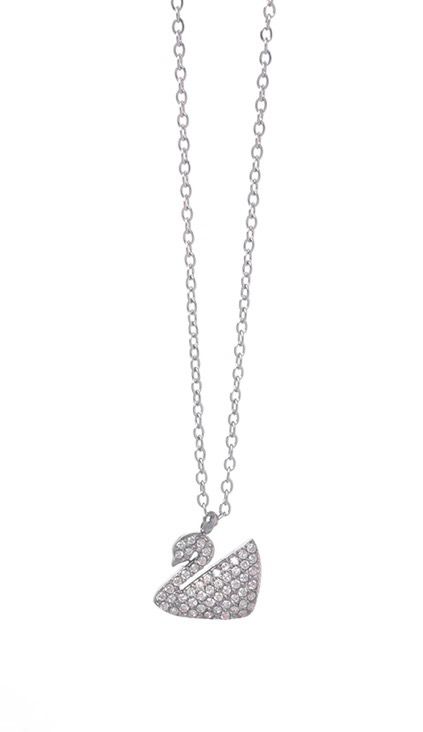 swan silver necklace