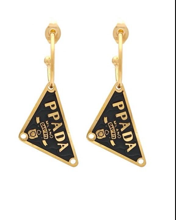 Prada gold earrings