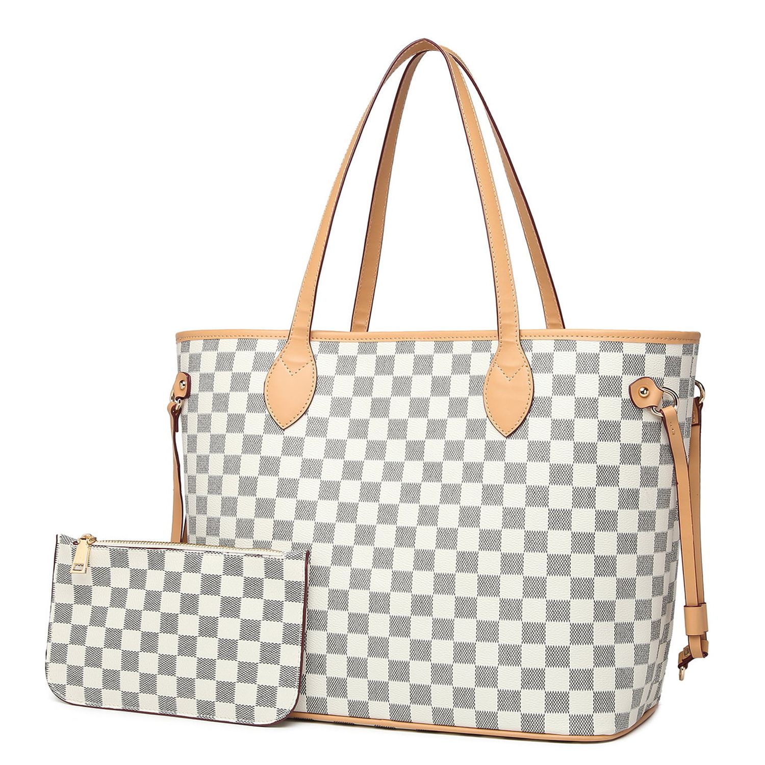 Neverfull White tote bag With Pouch