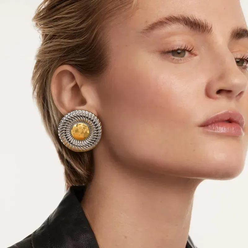 silver and gold earrings