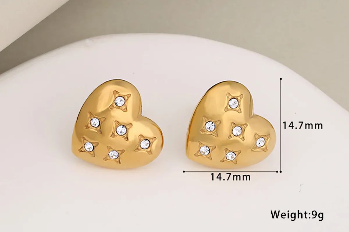 gold hearts earrings