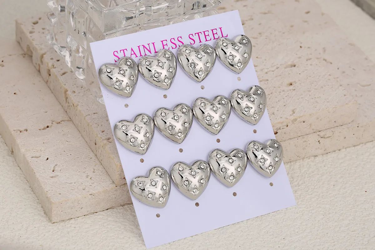 Silver hearts earrings