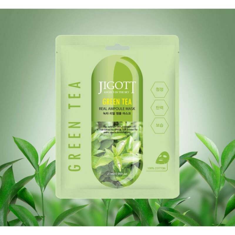 Green Tea Real Ampoule Sheet Mask 27ml – Jigott
