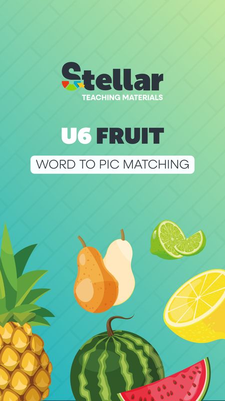 Word to Picture Matching Game: Fruit