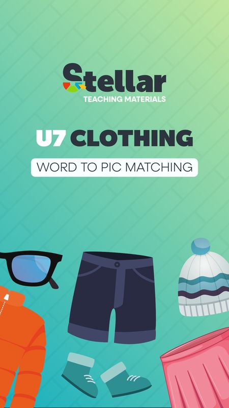 Word to Picture Matching Game: Clothing