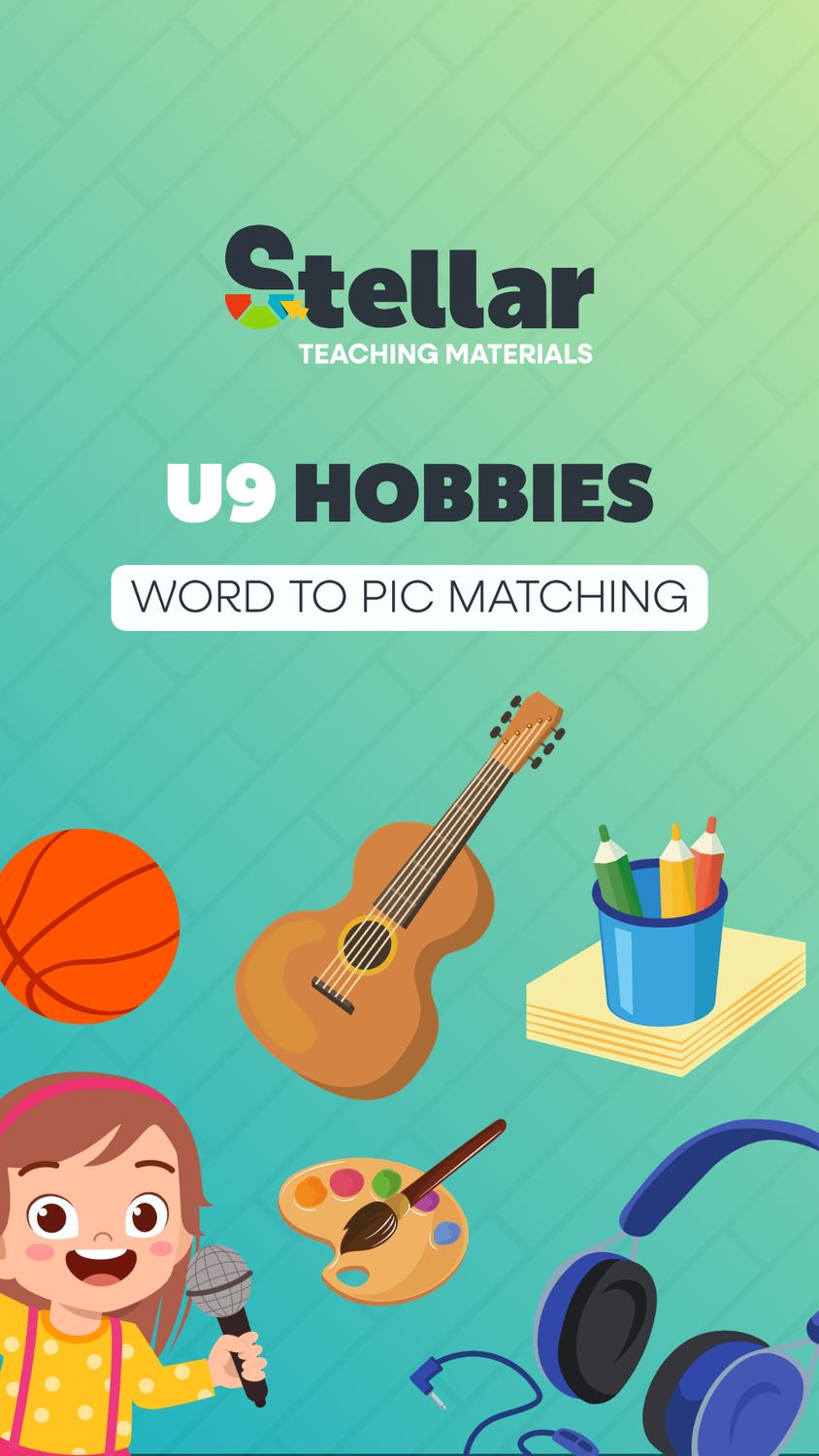 Word to Picture Matching Game: Hobbies