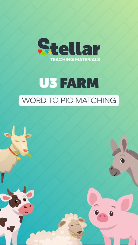 Word to Picture Matching Game: Farm Animals