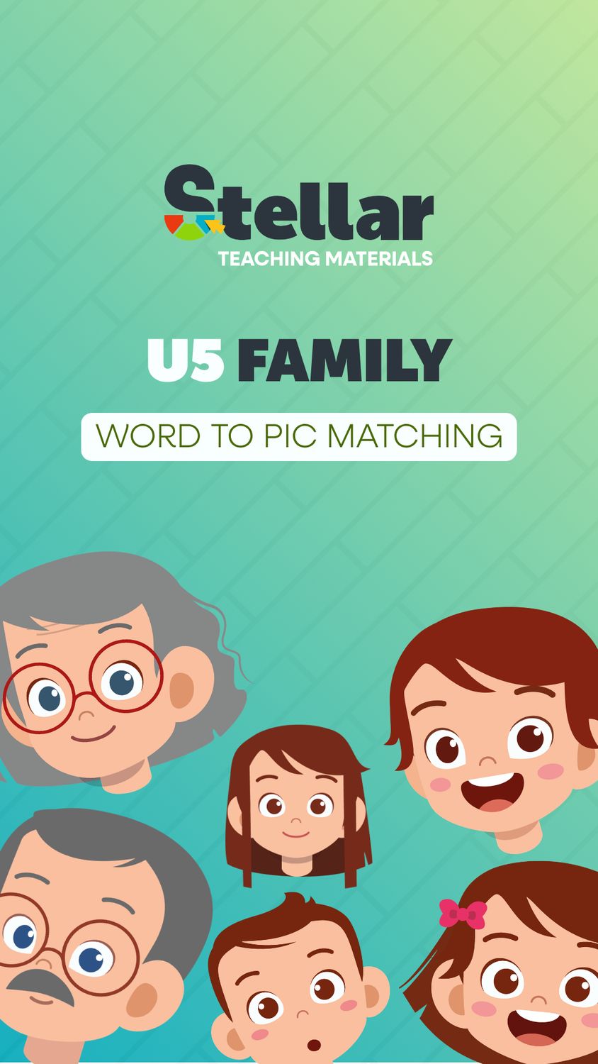 Word to Picture Matching Game: Family