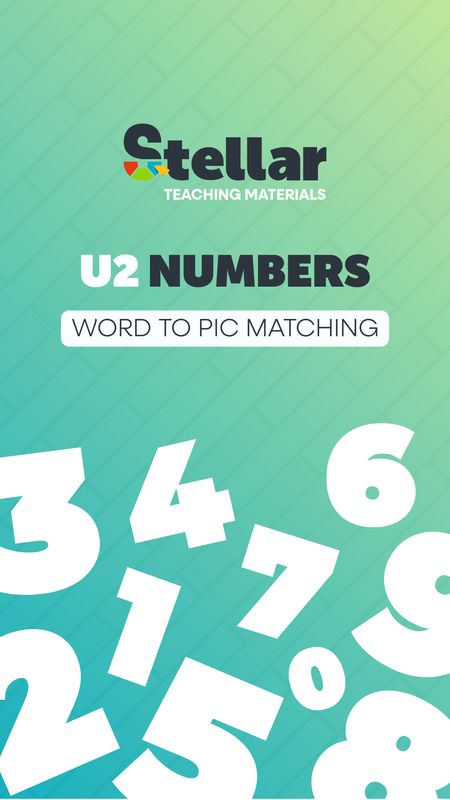Word to Picture Matching Game: Numbers