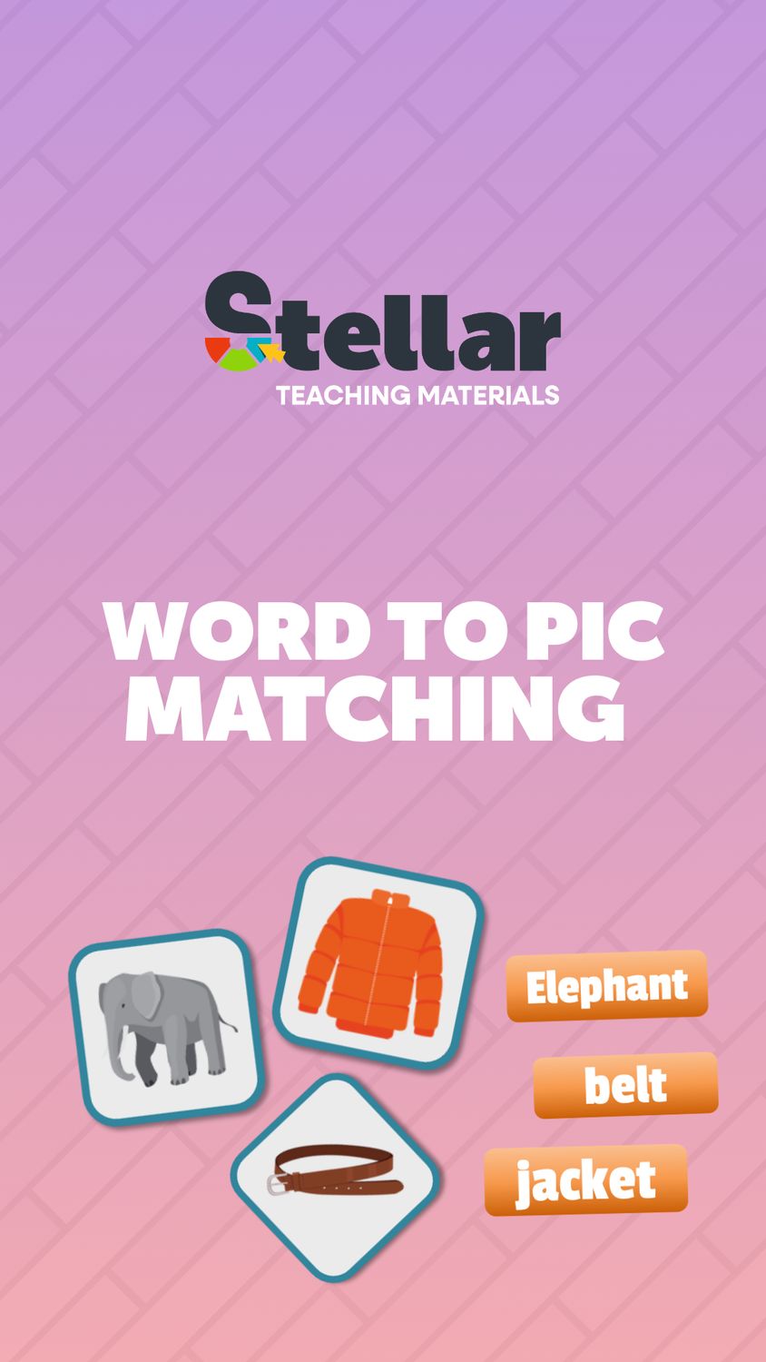 A1 Word to Picture Matching Game Pack