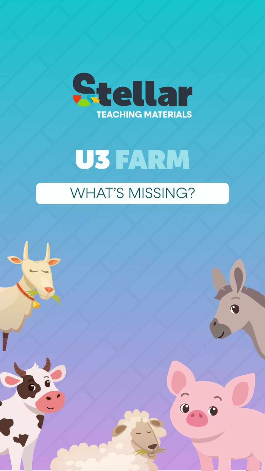 What's Missing? Game: Farm Animals