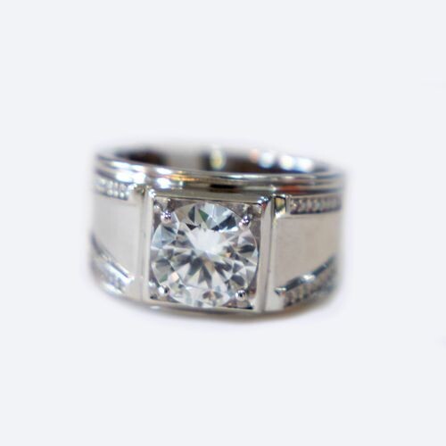 Silver Cubic Zirconia men's ring