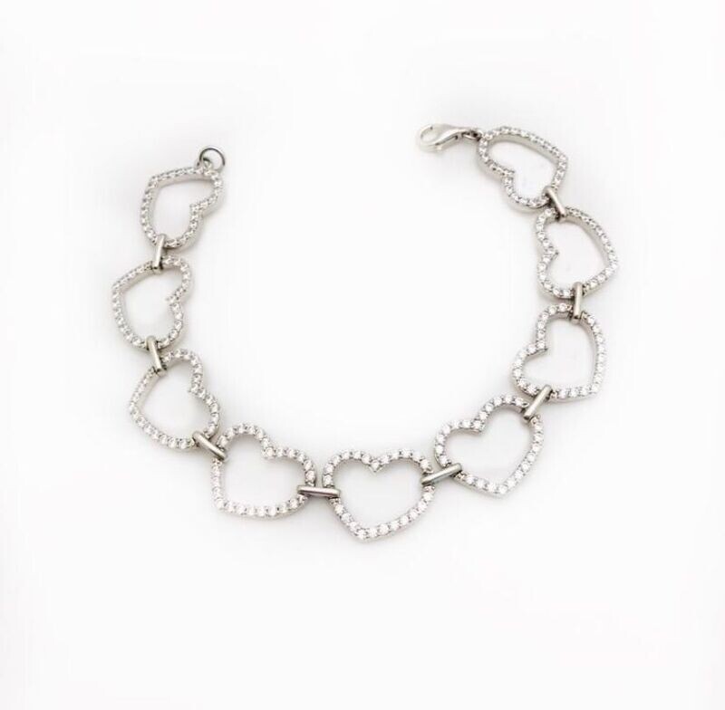 Silver 925 Women's Heart Bracelet