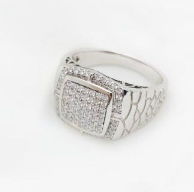 Silver Cubic Zirconia men's ring