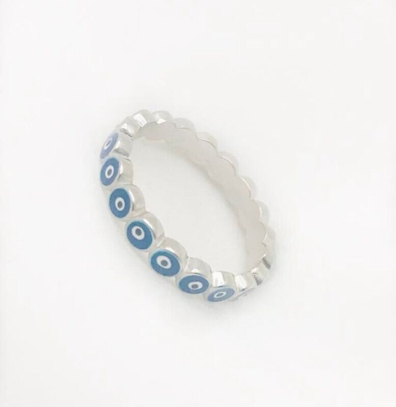 Silver  Blue Eye Ring