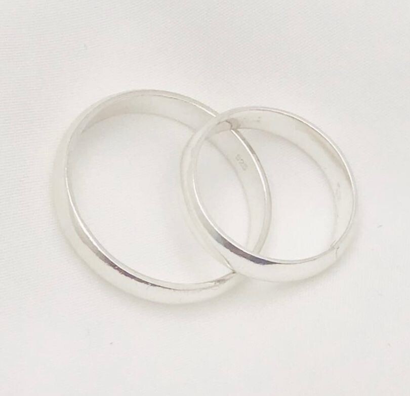 Silver Set Wedding Bands 3mm