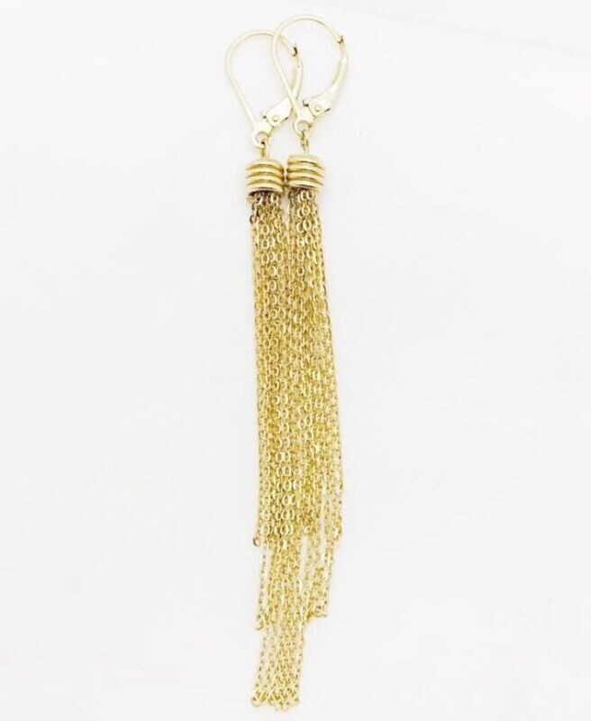 14 K  Yellow Gold Hanging  Earrings