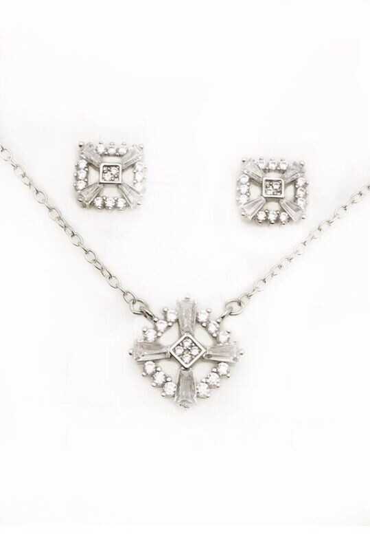 Silver (925) Cubic Zirconias Set with Chain