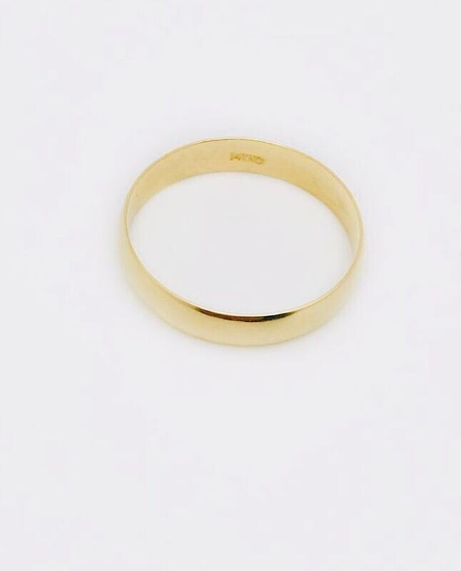 14K Yellow Gold Wedding Bands 3mm Size 9 1/2