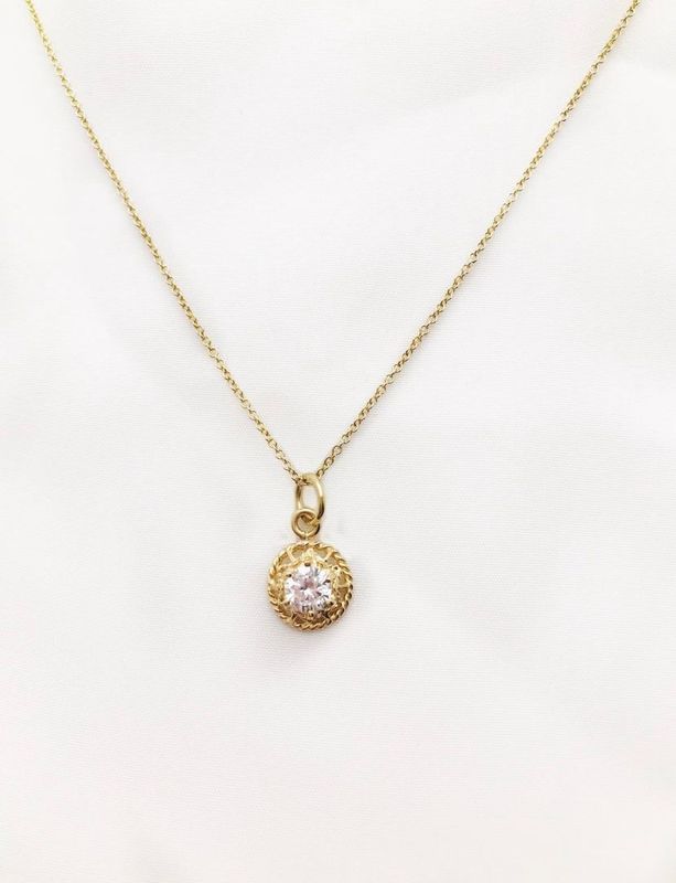 14K Yellow Gold Necklace 18 Inch