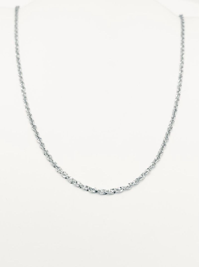 ​14K White Gold Singapore Chain Size 20 Inch