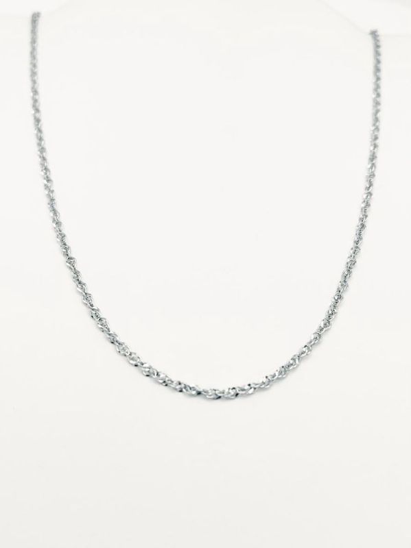 ​14K White Gold Singapore Chain Size 20 Inch
