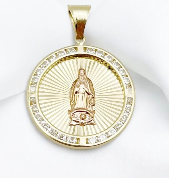 14 K Tri-Color Our Virgen of Guadalupe Medal