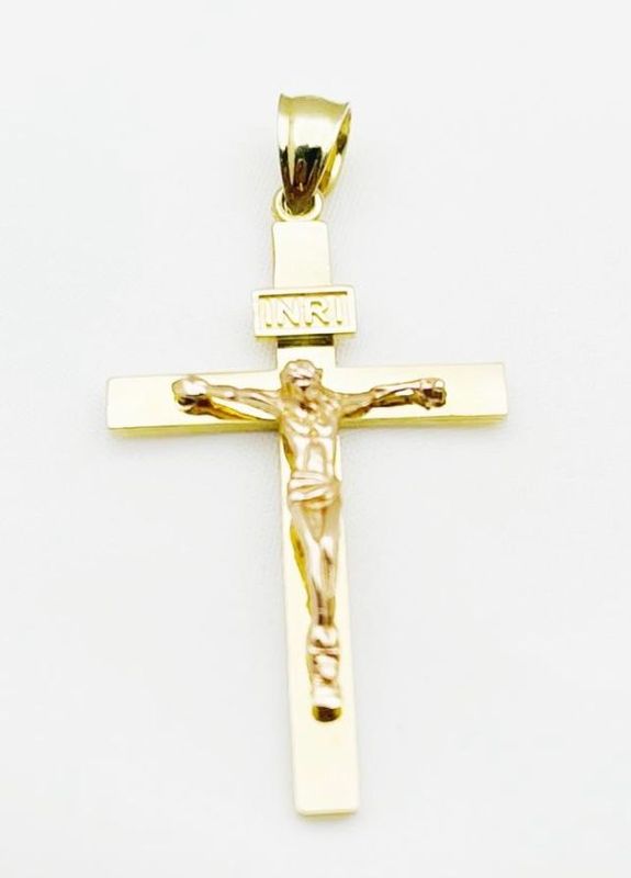 14 k  Gold Tri-Color Cross Pendant