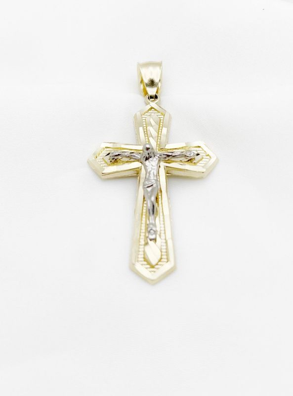 14K Two Tone Crucifix
