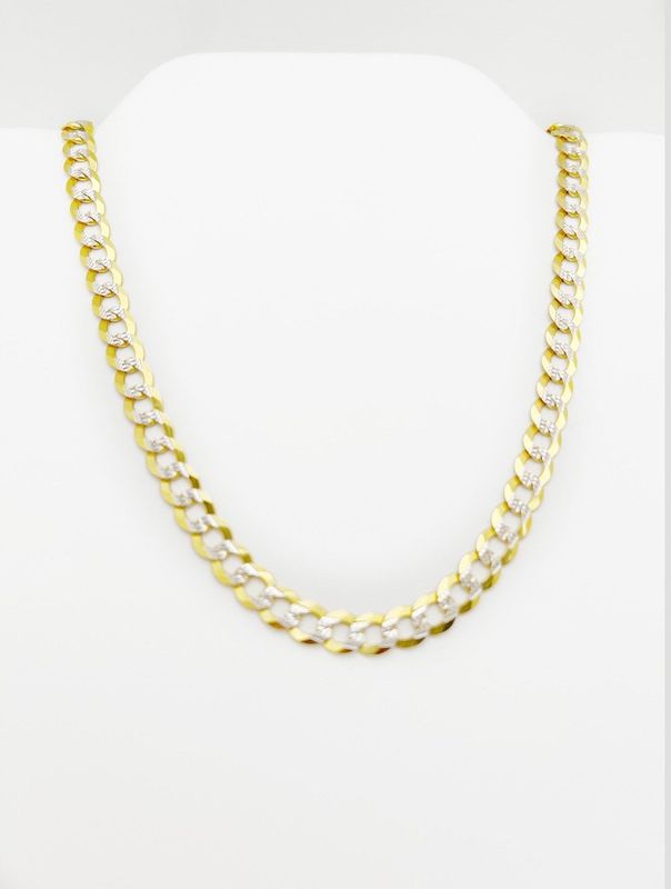 White diamond cut cuban link hallo